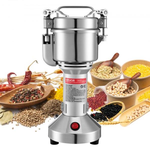 Picture of Vevor DDDPSGWYMJ157D9JO001V1 Electric Grain Mill Grinder - 0.3 lbs Commercial Spice Grinders - High Speed 850W Stainless Steel Pulverizer Powder Machine for Dry Grains - Spices - Cereals - Coffee