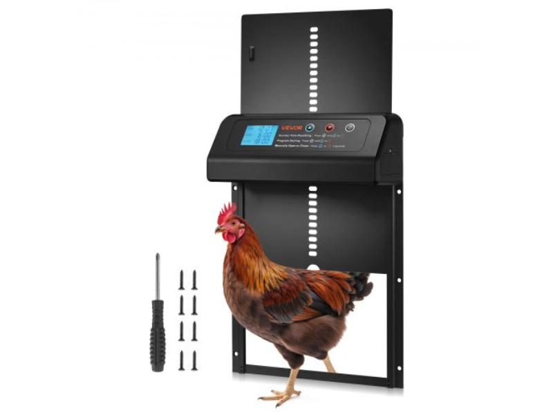 Picture of Vevor JSKMQHSSKGDCAG9SN001V9 Automatic Battery Powered Chicken Coop Door with Timer & Manual Setting, Black
