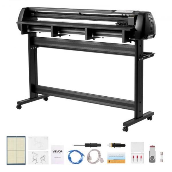 Vinyl Cutter Machine - 53 in. Max Feed Width - Dual Blades - Adjustable Force & Speed - LED Display with SignMaster Software with Windows & macOS