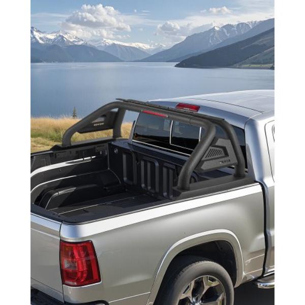 TYKKCCFGGBDX9SIQ1V9 Truck Bed Roll Bar - Universal Pickup Sport Adjustable Bar Chase Rack - Carbon Steel Construction - LED Brake Light