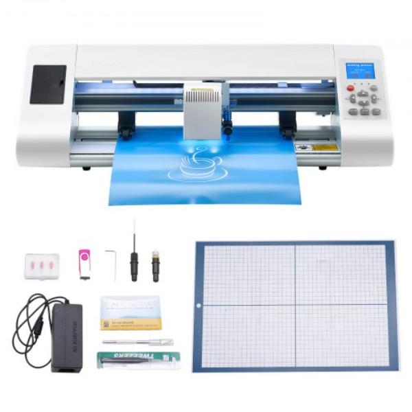 Cutting Machine - Automatic Edge Detection Vinyl Cutter - White with Multiple File Formats for Creating Customized DIY Crafts - Cards - Stickers