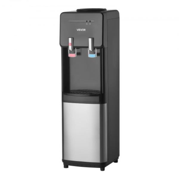 Top Loading Water Cooler Dispenser - Hot & Cold Water Dispenser - Black - Sturdy Stainless Steel - Ideal for Homes - Kitchens - Offices - Dorms