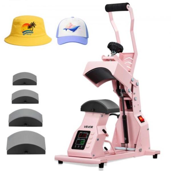 Hat Heat Press Machine - Pink - Interchangeable Platens - Precise Temperature & Time Control - HTV Iron On & Sublimation Projects - 4 Piece