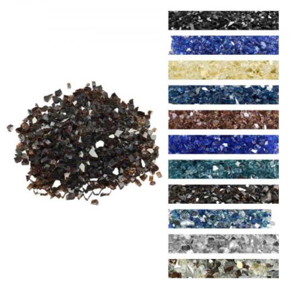 FHBLFGSGHBL1JPMJW001V0 Fire Glass - 20 lbs High-Temperature Resistant Reflective & Smokeless Firepit Glass Rock - Copper