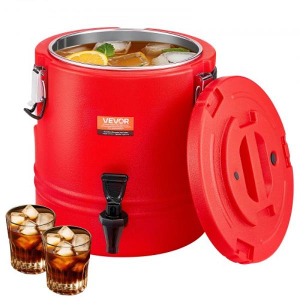 Insulated Beverage Dispenser - 3 gal Thermal Hot & Cold Drink Server with Spigot - Food-Grade Cooler Jug with 304 Stainless Steel Interior