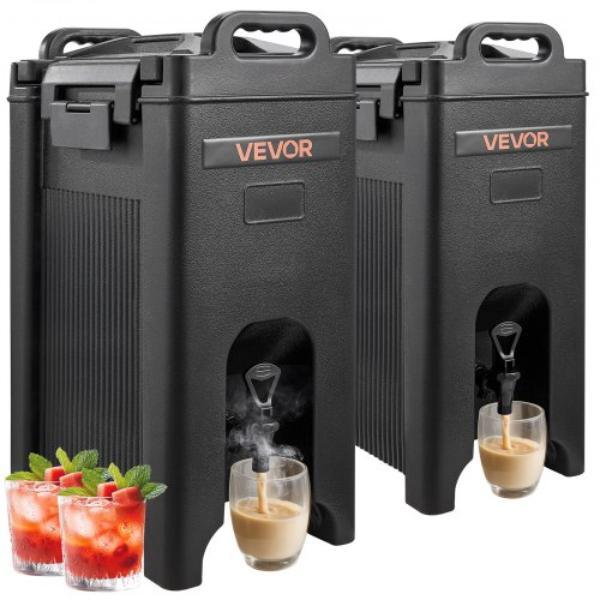 Picture of Vevor YLHLQQHS5JLFVR6ST001V0 Insulated Beverage Dispenser - 5 gal Hot & Cold Beverage Server, Black - Pack of 2