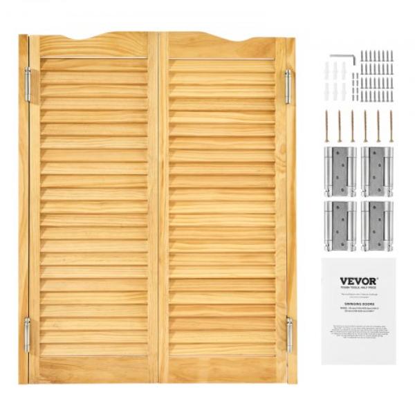 Double Saloon Doors, 36'W x 42' H Arched Top Interior Swinging Cafe Doors, Premium Pine Wood, with Hinges & Hardware Kit, Easy to Install, for...