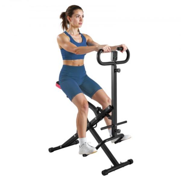 QMSDJYG12DYYPRXW0001V0 Squat Machine - Deep Squat Rowing Machine - Glute Trainer Machine - 12-Gear Adjustable Resistance - Black