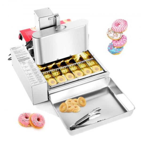 Picture of Vevor ZDHTTQJBPK6PR9HQ7002V1 Commercial Automatic Donuts Machine - 6 Rows Donuts Making Equipment - Electric High Power Doughnut Maker - Stainless Steel Frying Auto Fryer - 360 Piece