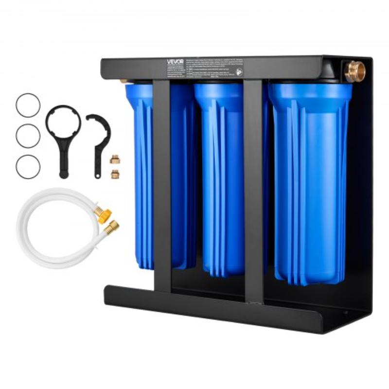 RV Water Filtration System - 3-Cartridge Water Filter System for Campers - Remove Sediments - Chlorine - Bad Tastes - Odors & Most Contaminants