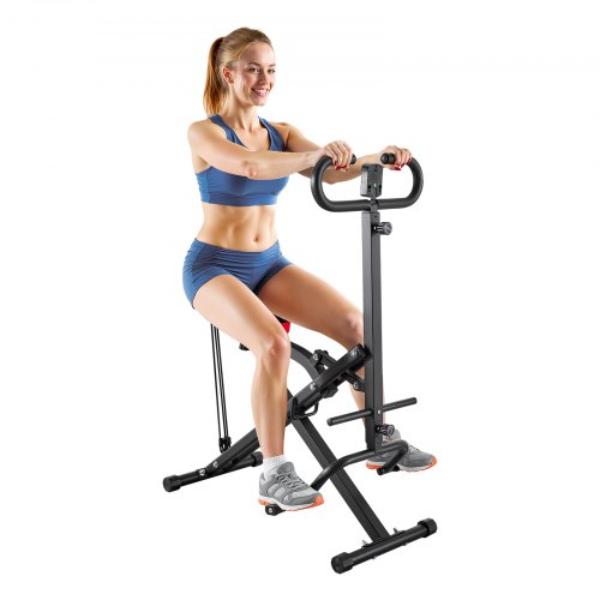 Squat Machine - Deep Squat Rowing Machine - Glute Trainer Machine - 3 High-Strength Resistance Bands - Foldable Exercise Equipment, Black
