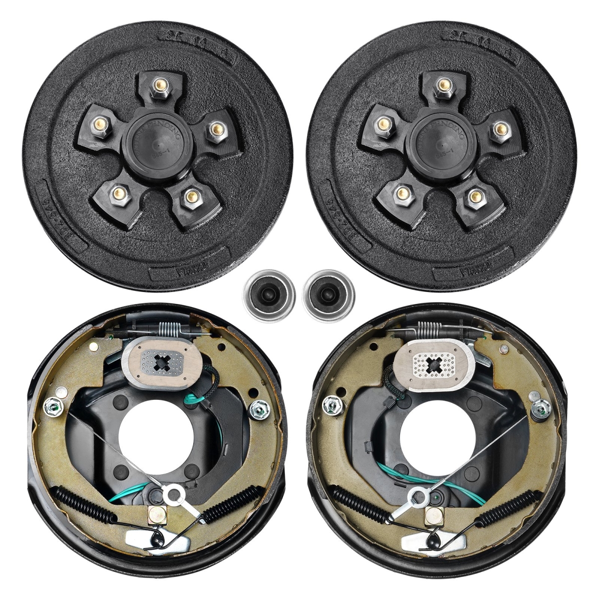 Picture of Vevor TCDZCC10225YXT7IHV9 Trailer Hub Drum Kits - 5 on 4.5 in. B.C. with 10 x 2.25 in. Electric Brakes&#44; Self-Adjusting Trailer Brake Assembly for 3500 lbs Axle
