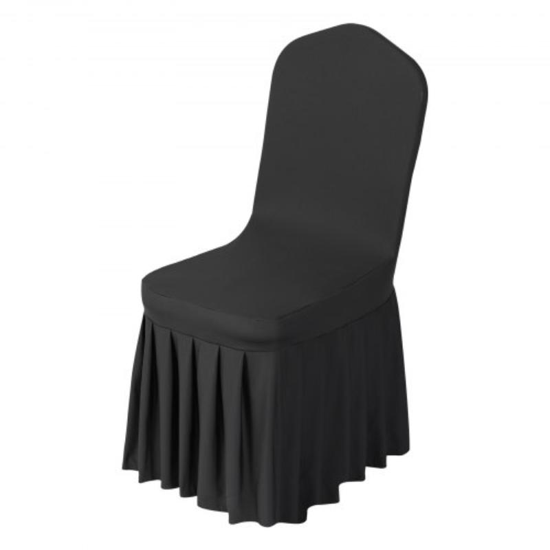 30 Piece Black Chair Covers - Polyester Spandex Chair Cover - Stretch Slipcovers for Wedding Party Dining Banquet Flat-Front Chair Covers