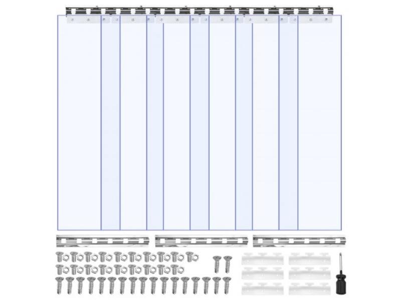 PZPVCML3680I5ZNUG001V0 80 x 36 x 0.08 in. Thickness Walk in Cooler Clear PVC Strip Curtain for Warehouse & Freezer - 6 Piece