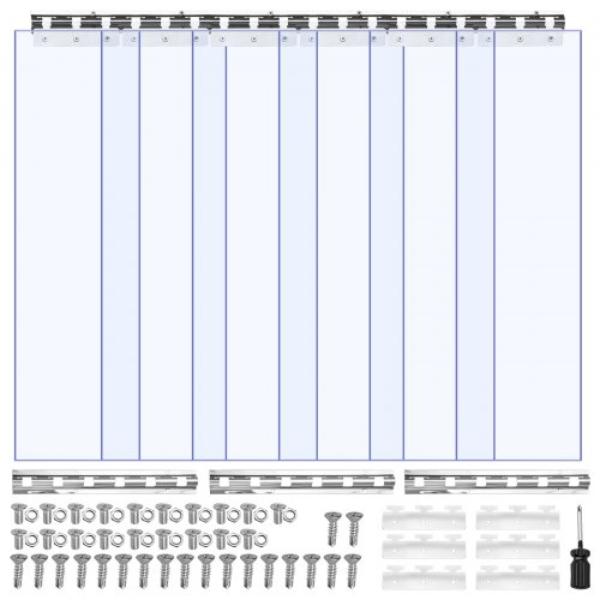 Picture of Vevor PZPVCML38X849X55D001V0 Clear PVC Strip Curtain - 84 x 38 x 0.08 in. Walk in Freezer Cooler Curtain Strips - Thermal Insulating Plastic Door Strips - 6 Piece