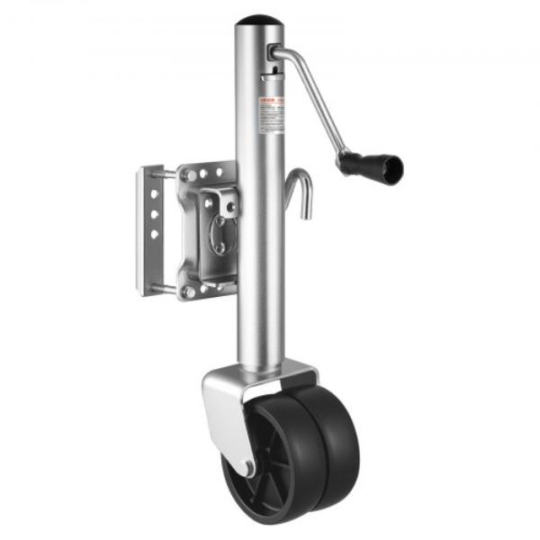 Trailer Jack - 1500 lbs Load - Heavy Duty Swivel Boat Trailer Jack with PP Single Wheel & Ergonomic Handle - 12 in. Lift for RVs - Horse Trailers