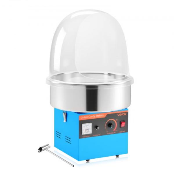 Picture of Vevor ZHSKU00000000000536 Electric Cotton Candy Machine - 1000W Electric Floss Maker with Cover - Stainless Steel Bowl & Sugar Scoop - Ideal for Home, Carnival, Birthday & Family Party - Blue