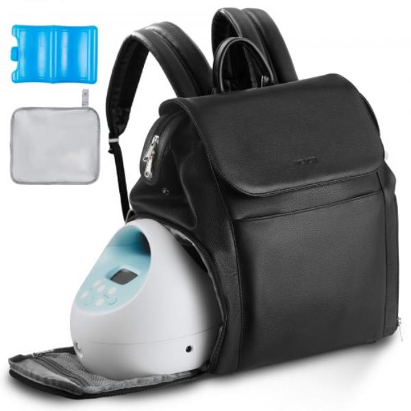 Breast Pump Backpack - Breast Feeding Bag with Ice Pack for S1-S2 - Pumping Accessories & Breastmilk Storage - Portable Pump Carrying Case - Black