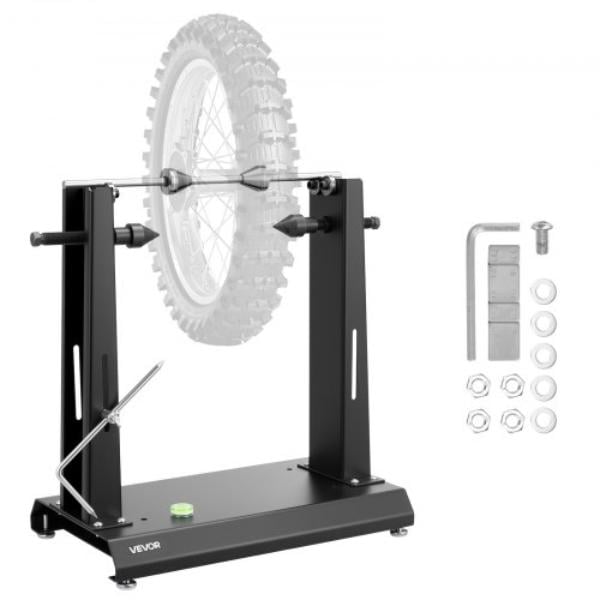 Motorcycle Wheel Balancer - Tire Balancer & Truing Stand - 88.2 lbs - Adjustable Centering Cones for Most Motorcycles & Bicycles - 35 in. Wheel Dia.