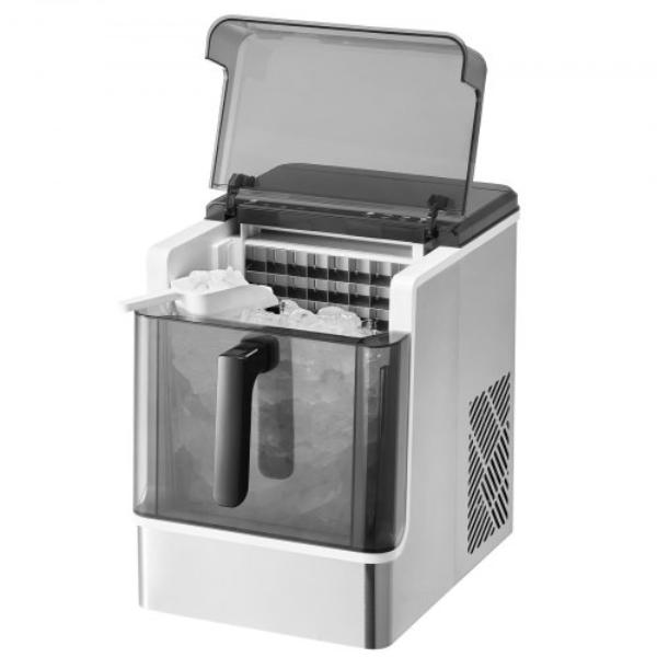 Picture of Vevor FBTMSZBJBXG5NRZC9V1 Countertop Ice Maker - 32 Cubes Ready in 15 Mins - 46 lbs in 24 Hour - Self-Cleaning Portable Ice Maker - Ice Machine with 3 Size Ice Cube for Home Kitchen Office Party