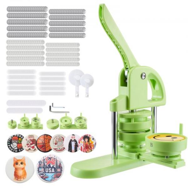 Picture of Vevor SLKXZJ3258MMM00TH001V0 Button Maker Machine - 2-in-1 Plastic Pin Maker with Button Parts Circle Cutter Magic Book Reinforced Ergonomic Handle, Green - 200 Piece