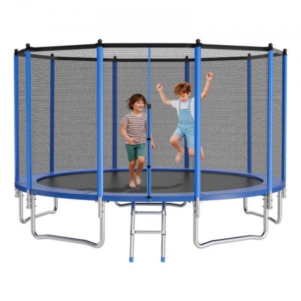 15 ft. Round Outdoor Trampoline - ASTM Approved - Heavy Duty - Max 470 lbs - Anti-Rust - Backyard Trampolines for Kids & Adults