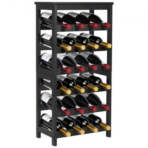 Picture of Vevor LSJJHSZZ24P6GZ4LG001V0 24-Bottle Detachable Wine Rack - 6-Tier Freestanding Wine Storage Shelves - Black