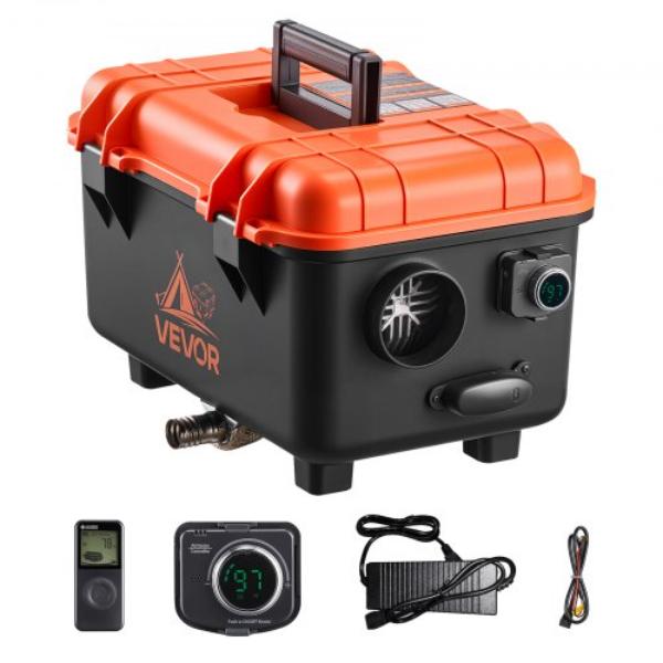 HWKCYJRQ25N19PQL1001V1 8KW DC 12 & 24V Portable Diesel Air Heater - Remote Control - LCD Screen - Fast Heating - Low Noise - 1.1 gal Fuel Tank