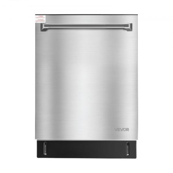 Picture of Vevor QQSXWJ24YCMGN9FRX001V1 Built-In Dishwasher - 24 in. - Stainless Steel Tub - 14 Place Settings - 8 Washing Programs - Low-Noise - 23.82 x 25.2 x 33.78 in.
