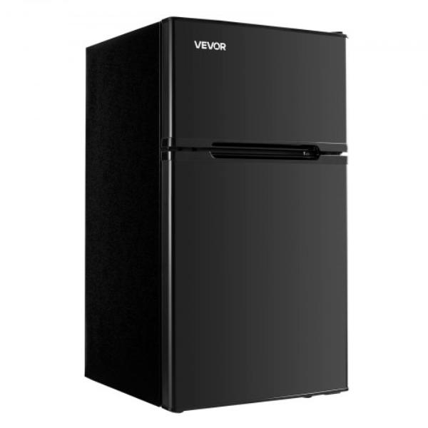 Picture of Vevor YSJSMNBXDLLDEDAP2001V1 Mini Fridge - Freezer - 3.2 cu. ft. - Two Door - Compact Refrigerator - Adjustable Temperature - Energy Efficient - Reversible Door - Low Noise - Black