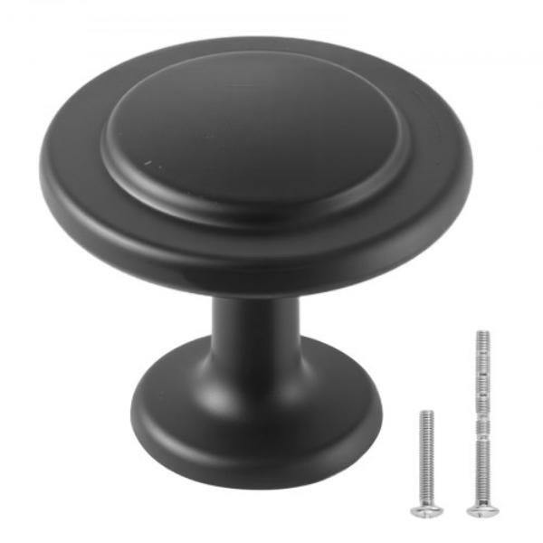 Black Zinc Alloy Drawer Pulls - 1.22 in. Mushroom Kitchen Solid Knobs & Door Handles for Bathroom Closet Cabinets Drawers - Pack of 30