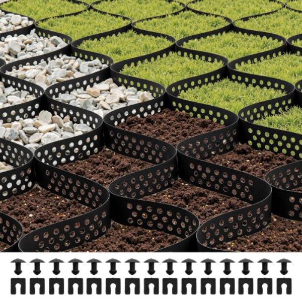 Gravel Grid - 2 in. Depth - 17.06 x 8.86 ft. - 1880 lbs Per sq. ft. Grass Ground Retainer - Permeable Geo Grids Driveway Stabilization