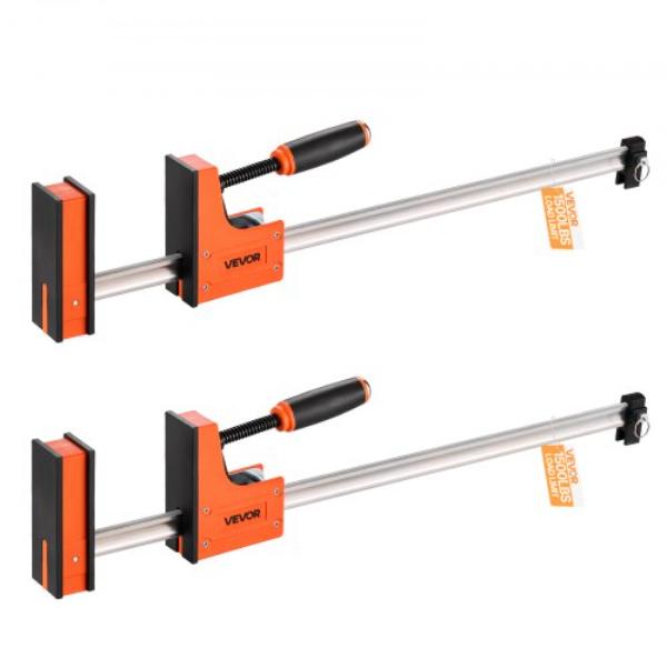 FJ24INCH2GPX9N6J4001V0 24 in. Parallel Clamp Set - F-Clamp - 1500 lbs - High-Strength Plastic & Carbon Steel, Orange - Pack of 2