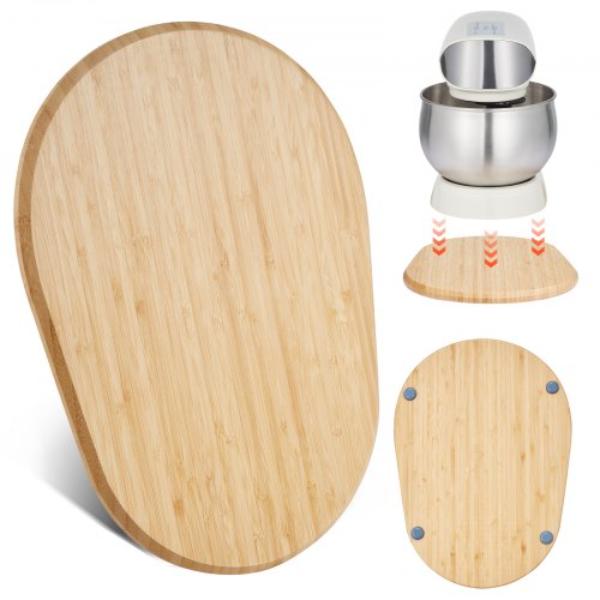Picture of Vevor CFSBHKDHTYXMYBCSM001V0 Mixer Slider - Oval 15.7 x 11.1 in. - Appliance Slider for Tilt Head 5.5-8 qt. Stand Mixer - PTFE Feet - Natural Wood