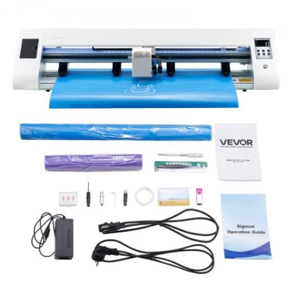 Cutting Machine - Automatic Edge Detection Vinyl Cutter - White - Two Types of Blades - Design Software with Multiple File Formats - DIY Crafts