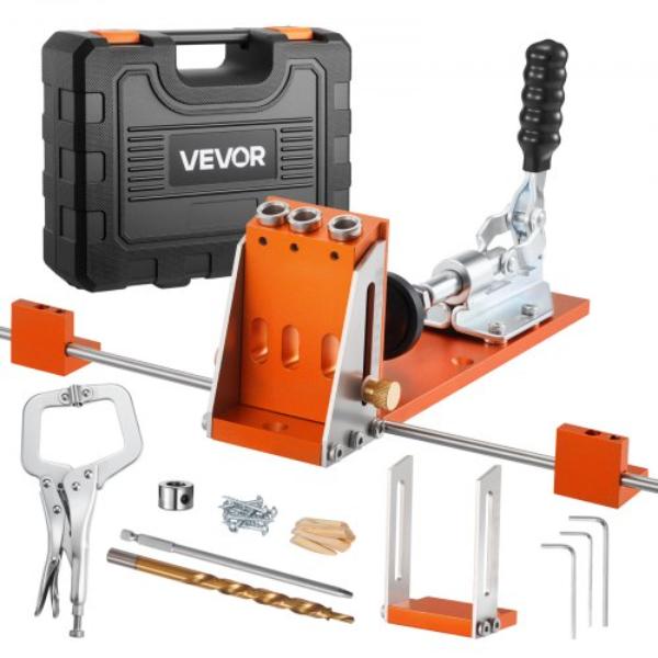 Pocket Hole Jig Kit - Adjustable 0.5 to 1.5 in. - Tool case - C-Clamp - Step Drill - Hex Wrench - Drill Stop Ring - Square Drive Bit - Woodworking
