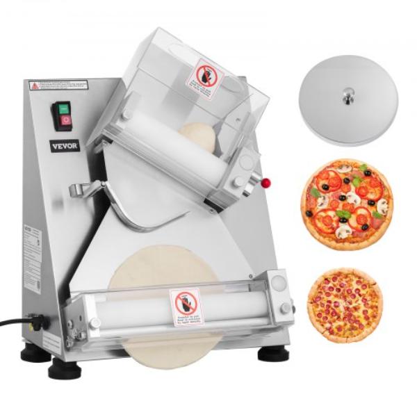 Picture of Vevor DDPSBYMJBXGY6W87L001V1 Pizza Dough Roller Sheeter - 3-14 in. Automatic Stainless Steel Pizza Press - Commercial Electric 370W Pasta Maker Machine - Adjustable Thickness - 260 Piece