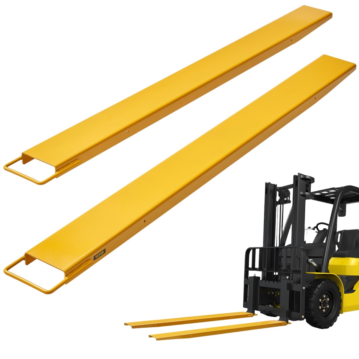 72 x 4.5 in. Pallet Fork Extensions, Yellow - Set of 2
