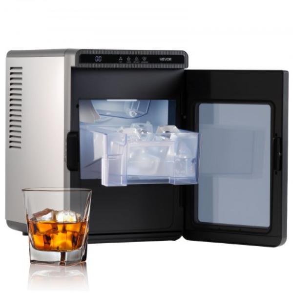 Picture of Vevor TMSZBJFB108PGR02S001V1 Countertop Ice Maker - 22 lbs - Self-Cleaning Portable Machine - Drawer-Style Ice Access - Large Square Cubes - for Home - Kitchen - Office - Bar & Party