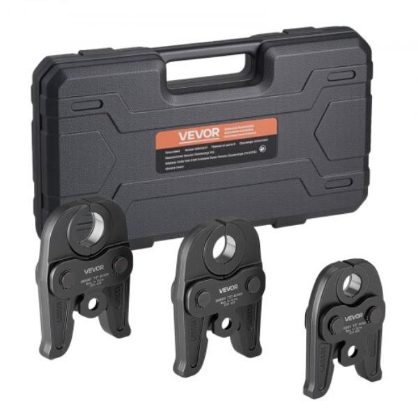 Mega Press Jaws - Pressing Jaws 0.5, 0.75 & 1 in. for Mega Press Carbon Steel Pipes with Standard Press Tools - Includes Carrying Case - 3 Piece