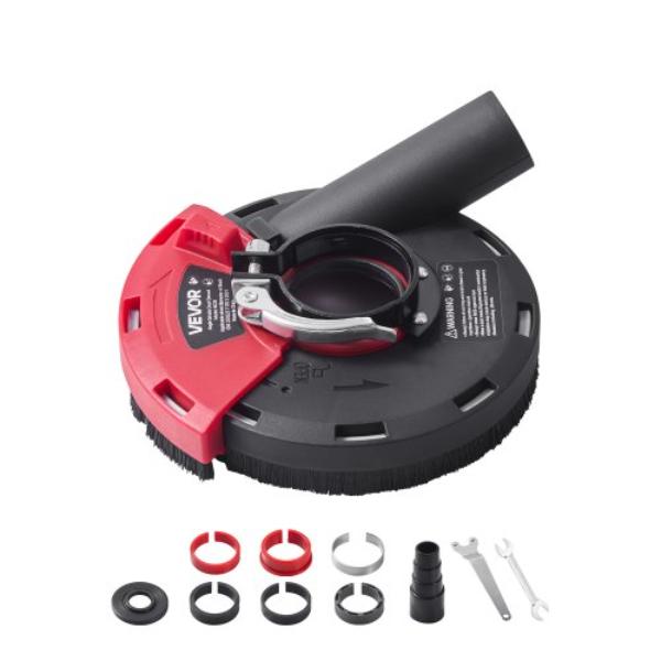 Grinding Dust Shroud - Universal 4-5 in. - Surface Grinder Dust Shroud - Connect to Vacuum Cleaner - Suitable for Grinding Wood Concrete Wall Stone