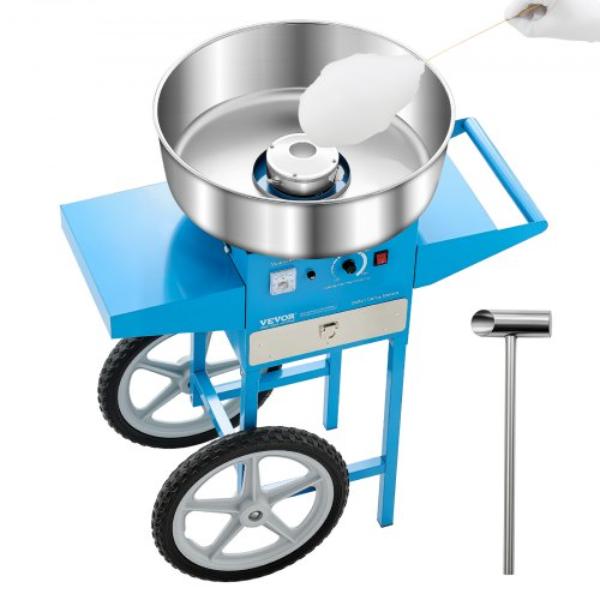 Picture of Vevor HCDRMHTJLSWGM2LX4V1 Electric Cotton Candy Machine - 1000W Commercial Candy Floss Maker - Blue - 20.5 in. Stainless Steel Bowl - Sugar Scoop - Drawer