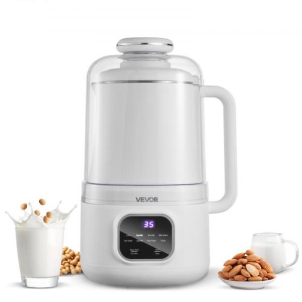 Picture of Vevor JGNNJSHSBXG3AN0DX001V1 8-in-1 Nut Milk Maker - 34 oz Soy Milk Maker - 200W Blending - Homemade Oat - Nut - Soy - Juice - Milkshake - Rice Cereal - Plant-Based Beverages