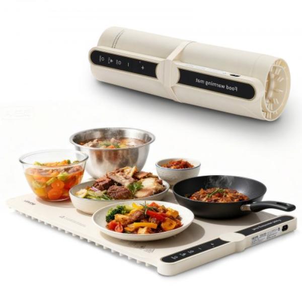 Picture of Vevor DZKJRGBZNGJ6SEICD001V1 Electric Warming Tray - Food Warming Mat - Rollable & Portable Silicone Food Warmer - 9 Adjustable Temperature Settings - Auto Shut-Off - Child Lock - Ideal