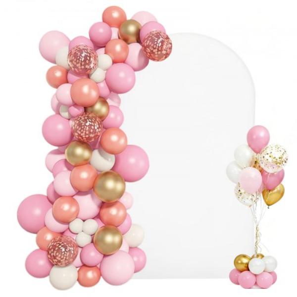 Arch Backdrop Stand - 7.2 x 4 ft. - Gold Metal - Easy Assembly - Stable Structure for Wedding Birthday Party Holiday Celebration Ceremony Decoration