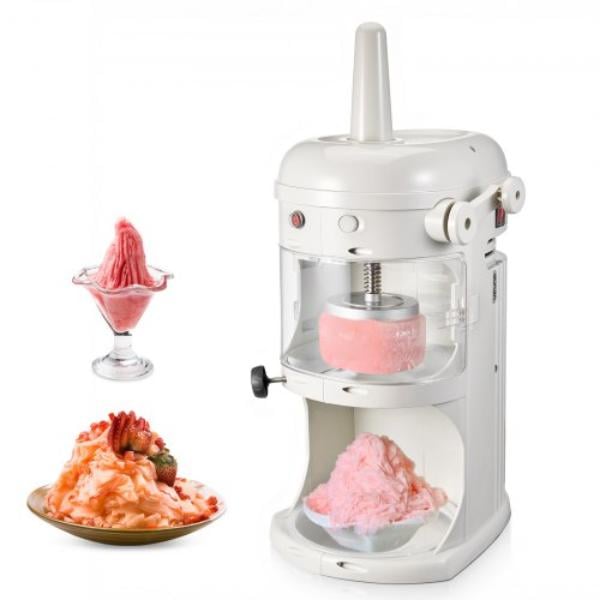 Picture of Vevor MMBJSLBS220BME6FN001V1 Commercial Ice Shaver Crusher - 220 lbs per Hour Electric Fluffy Ice & Snow Cone Machine - 250W Tabletop Fluffy Shaved-Ice Machine - White