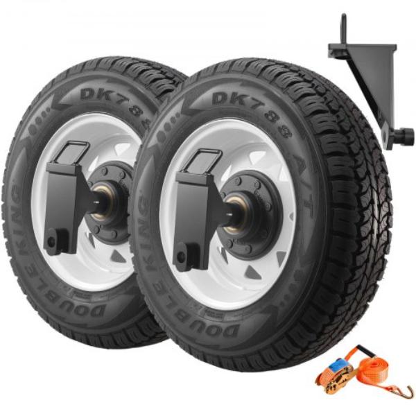 Container Wheels 8-Lug Kit - Heavy Duty Accessories - Black - Moves 20- 40 ft. - Secure Transport for Dock - Warehouse - Construction Site