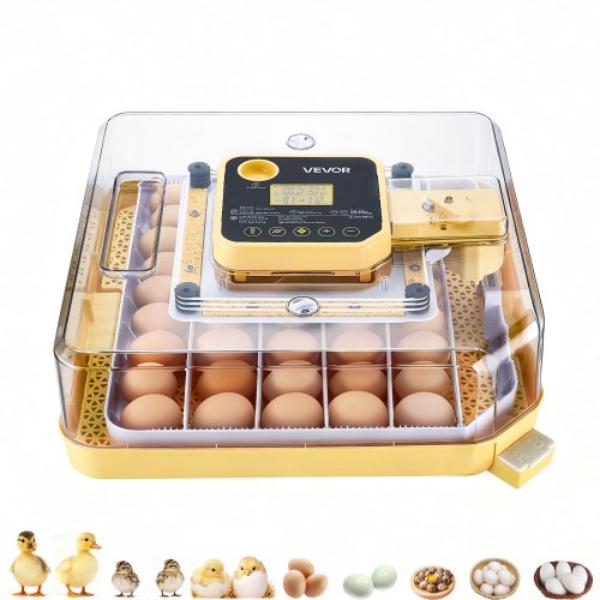 Picture of Vevor JQFHQEKZX48DIHJB3001V1 48 Egg Incubator - Automatic Egg Turner - LED Candler - Temperature Display - Auto Humidity Control - 360 deg View Clear Window - Poultry Eggs Incubator