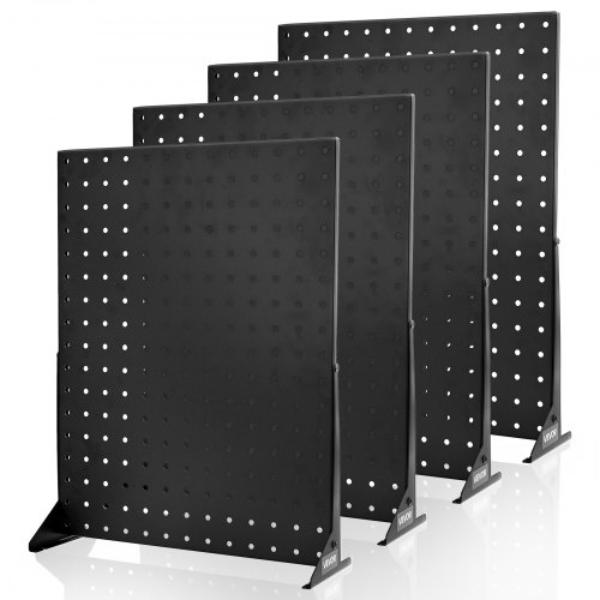Pegboard Display Stand - 17 x 13 in. Tabletop Pegboard Display Stand - Thickened Cold-Rolled Steel Peg Board Panel, Black - 4 Piece