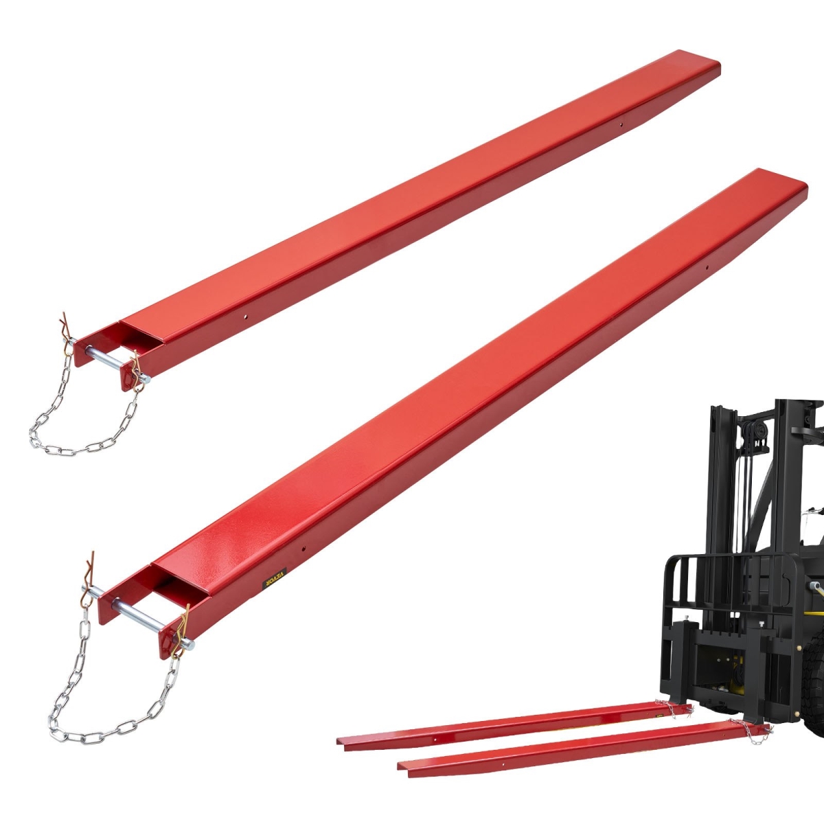 Pallet Fork Extensions Forklift Extensions 72" x 4.5" Heavy Duty with Pins